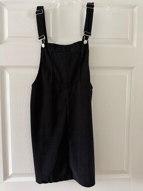 Black Corduroy Pinafore Dress with Adjustable Straps